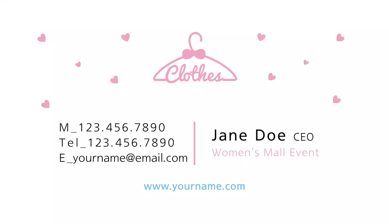Pink Minimal Mall Promotion Business Card