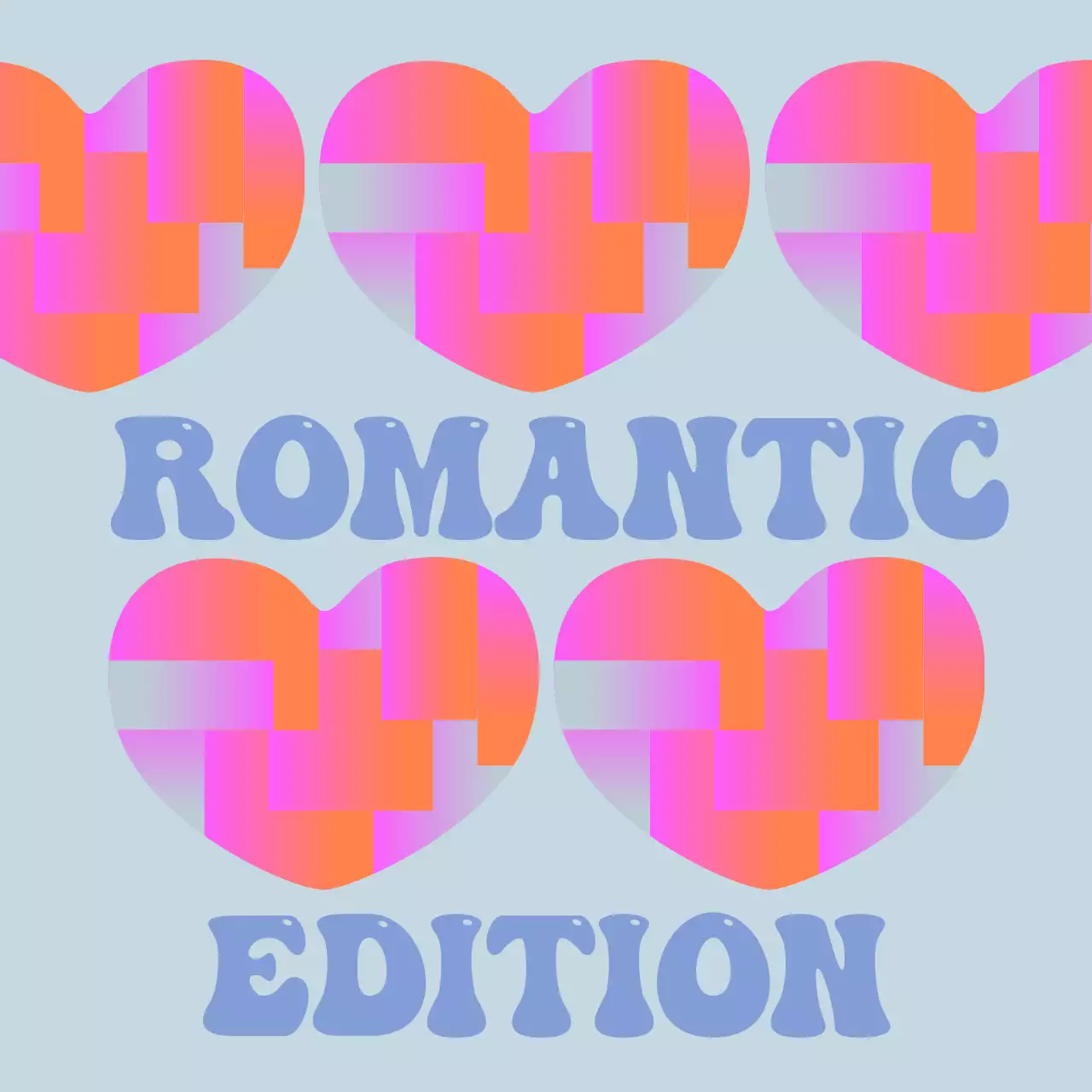 Pink and orange and blue album covers