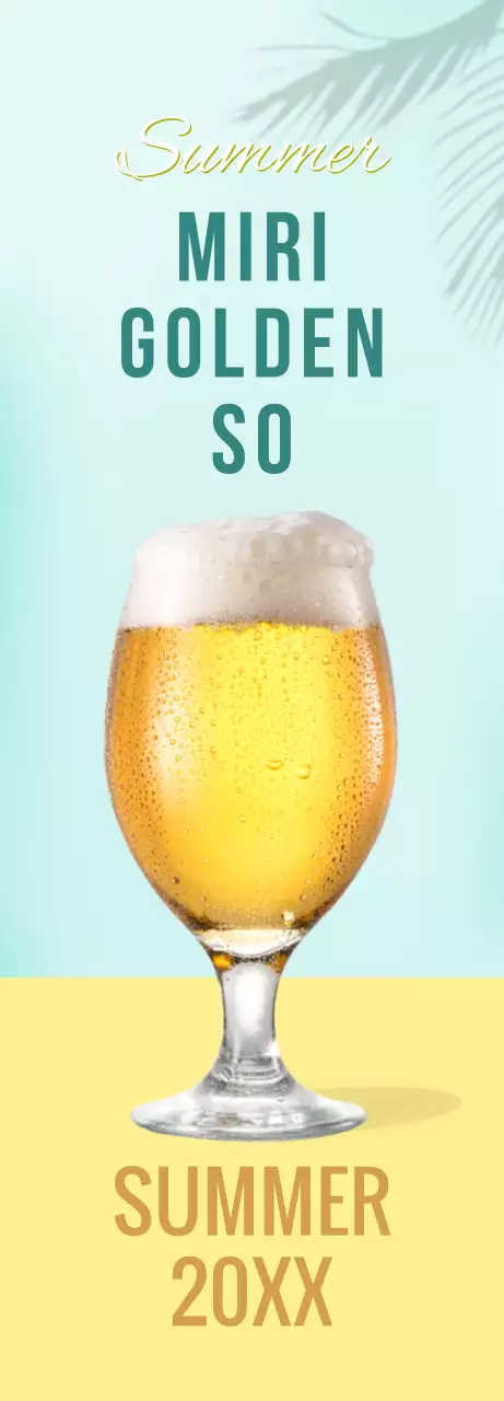 A beer ad with a light blue and yellow gradient