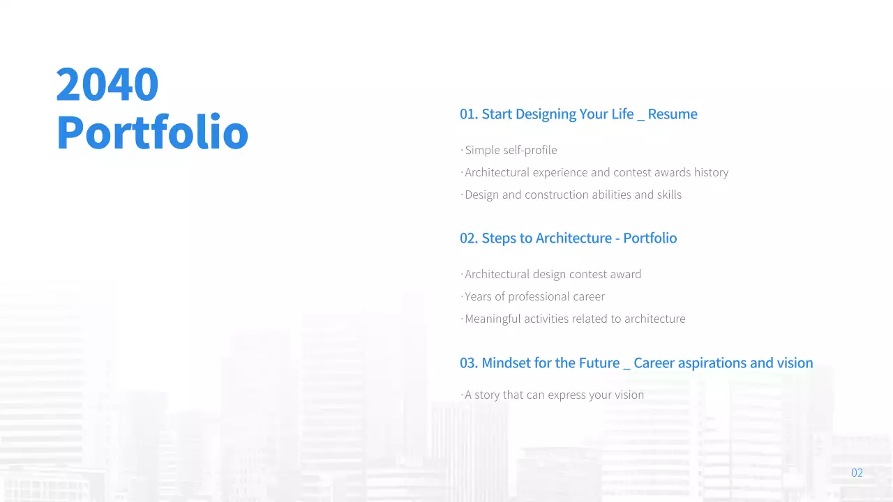 Blue Modern Architecture Portfolio Presentation