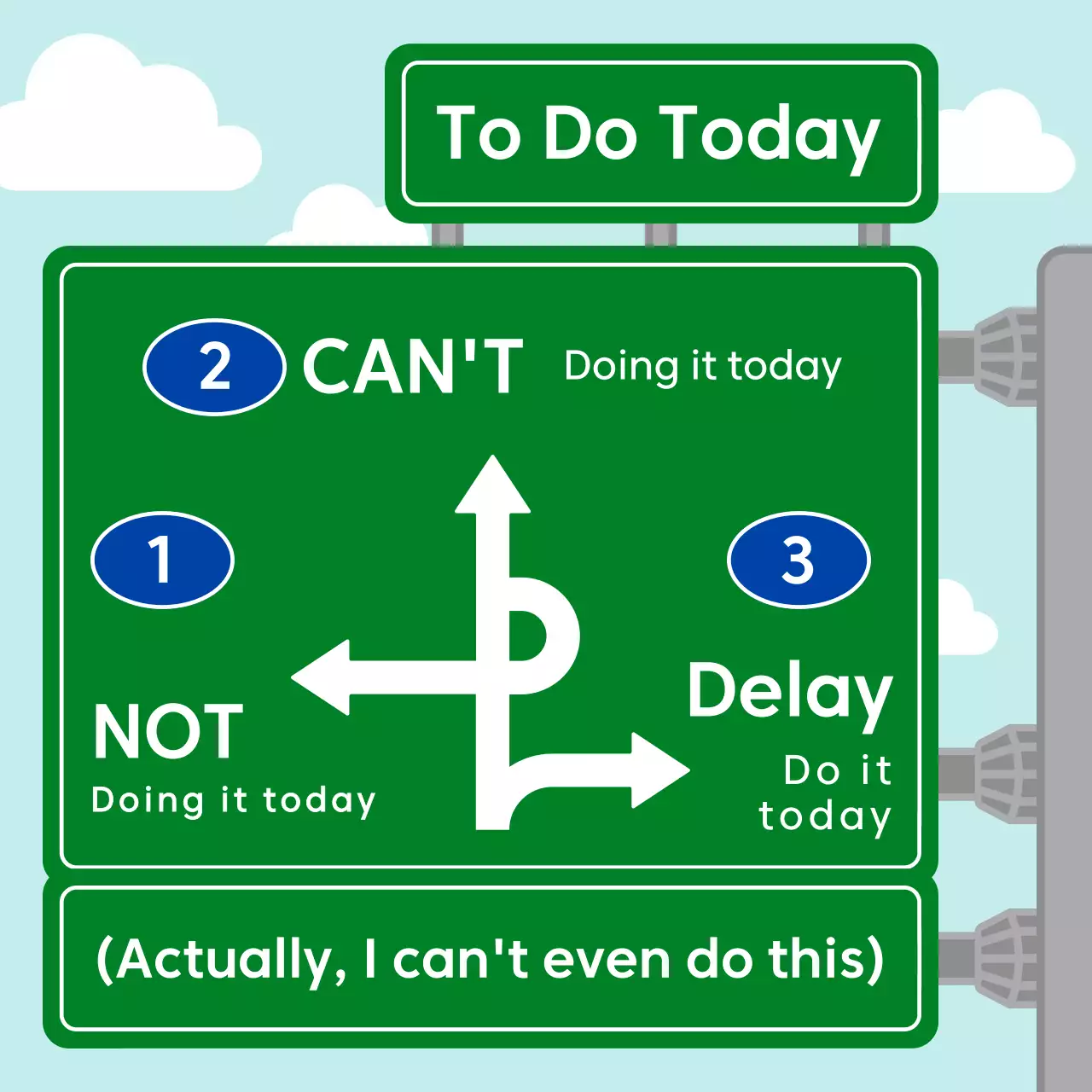 Green Joke Productivity Meme Social Media Post