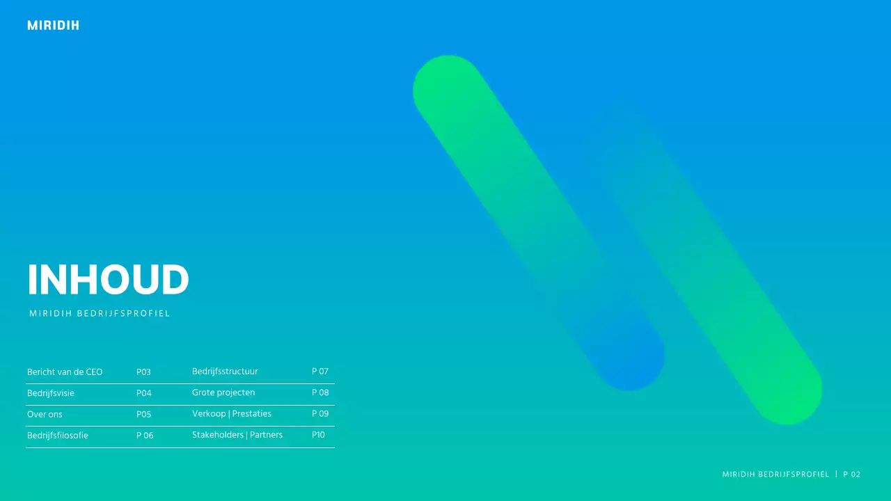 Een moderne bedrijfsbrief in blauw en chartreuse