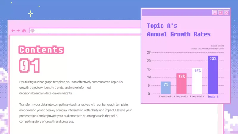 Relatório de Crescimento Retro Rosa Infográfico