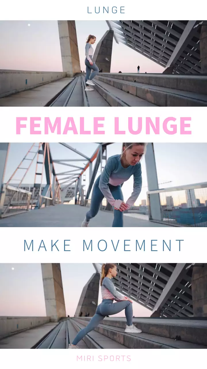 흰색 핑크 블루 산뜻한 런지 자세