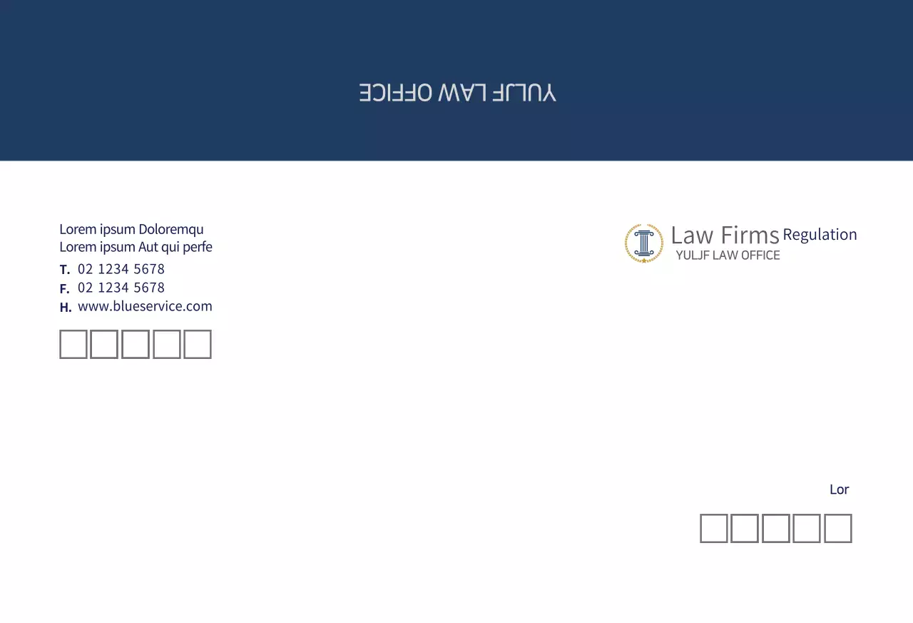 Firma hukum perusahaan modern berwarna biru tua