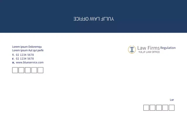 Firma hukum perusahaan modern berwarna biru tua