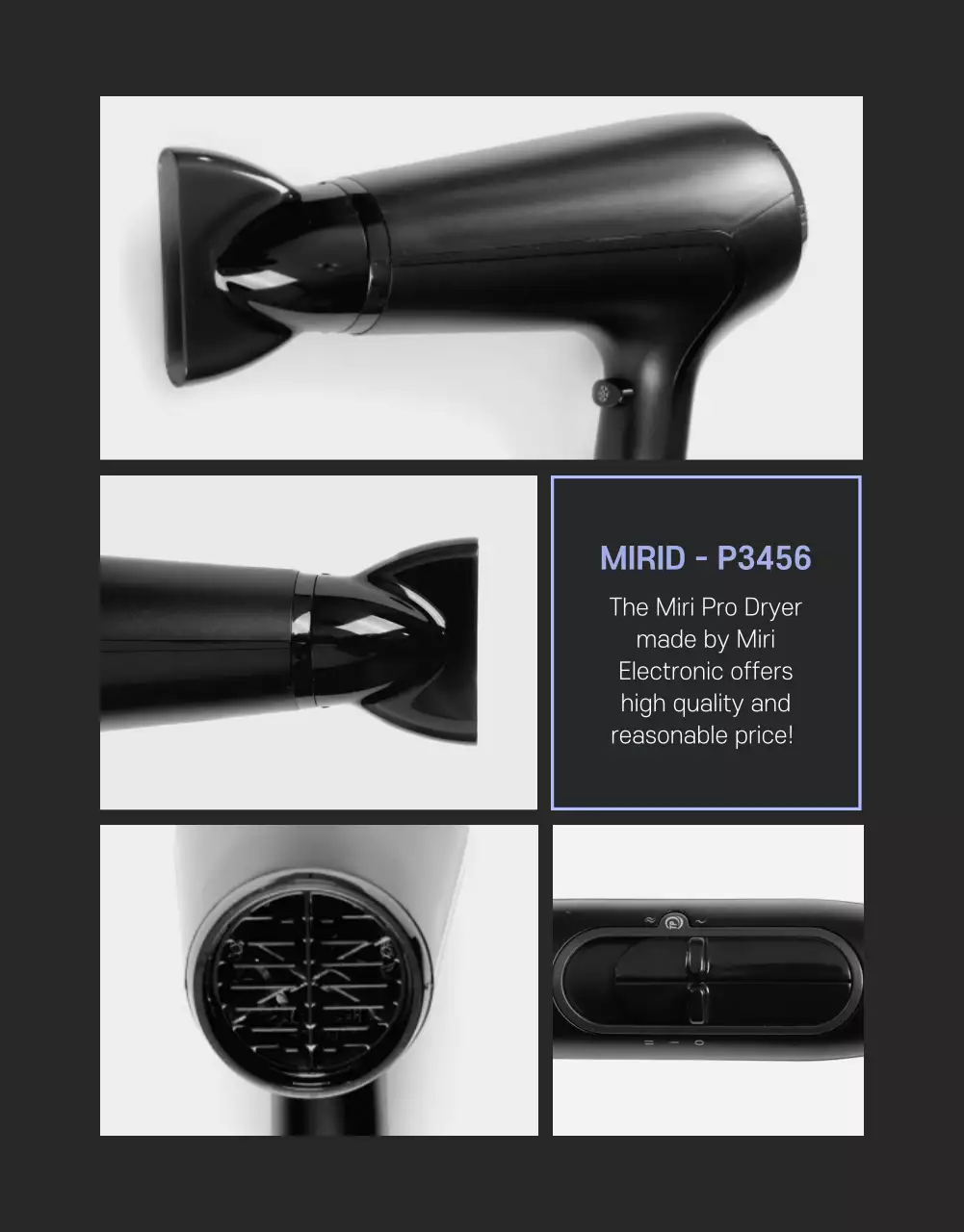Black Modern Hairdryer Promotion Poster