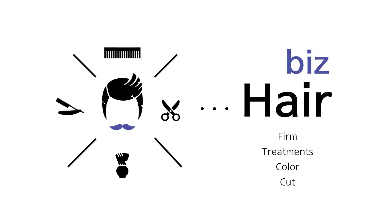 Black Minimal Hair Business Card
