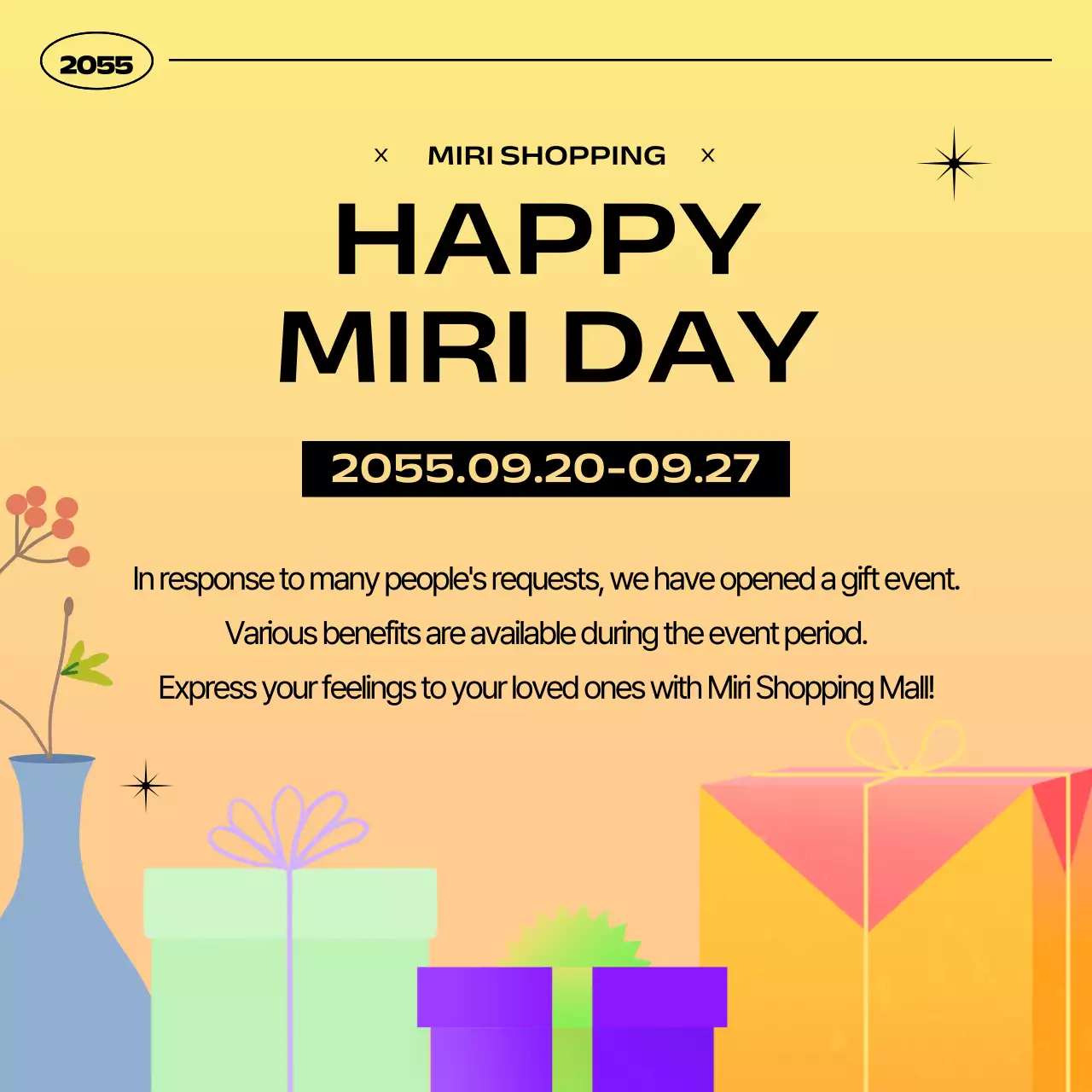 Yellow Modern Celebration Announcement Instagram Carousel