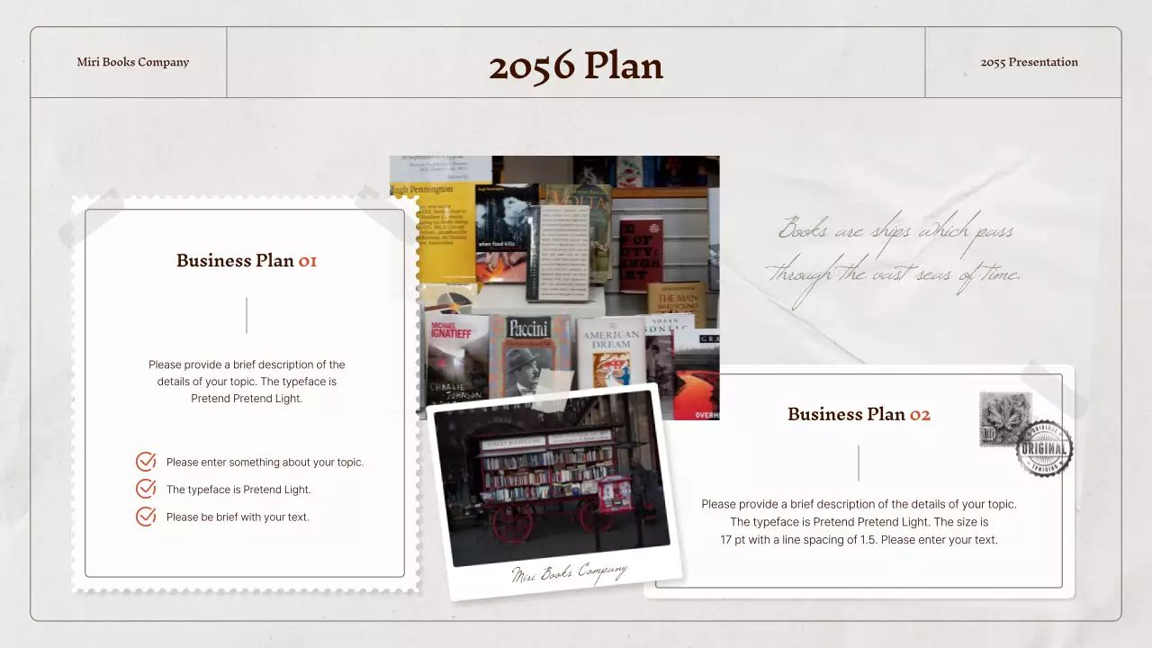 Beige Vintage Bookstore Presentation