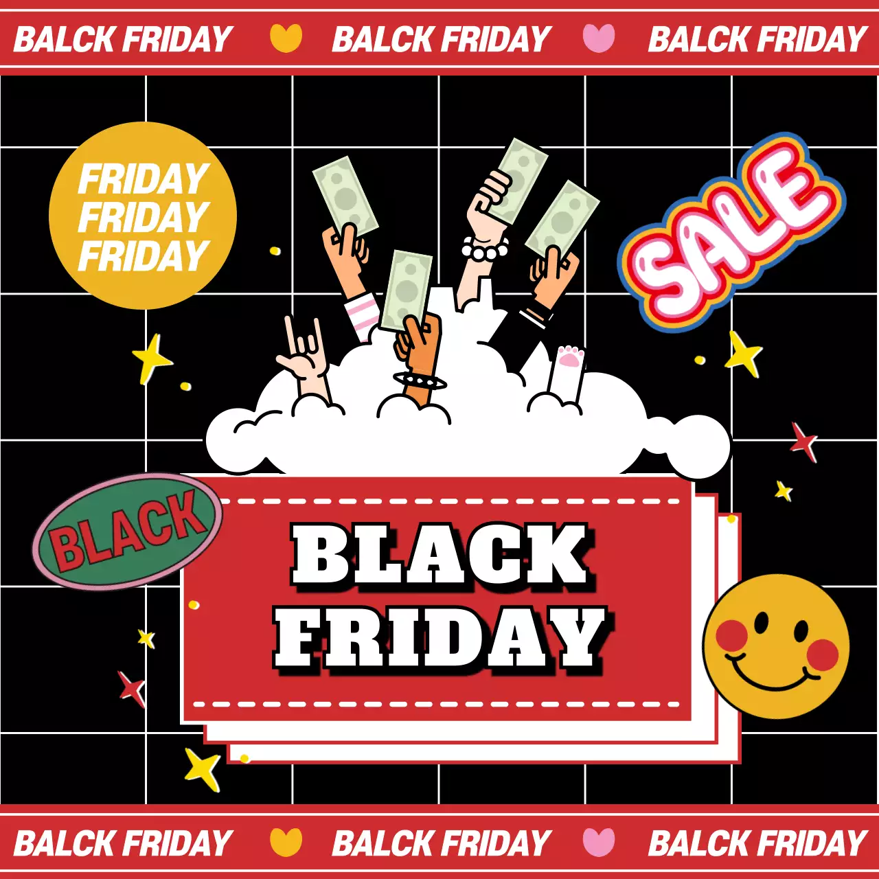 Black Trendy Sale Promotion Instagram Post