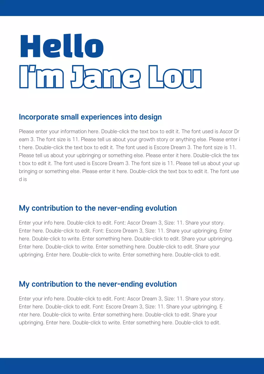 Simple blue and white lettering