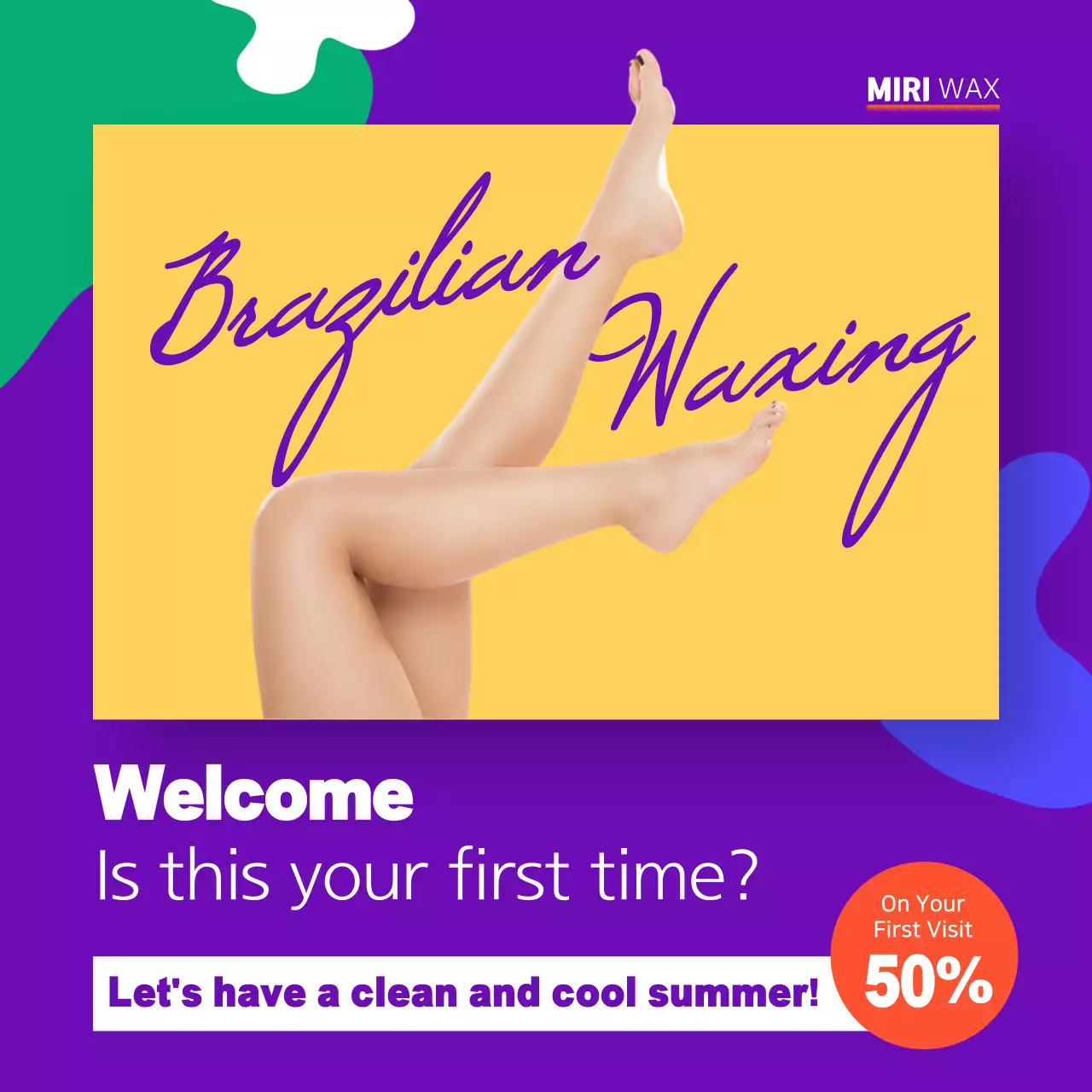 Purple Trendy Waxing Promotion Instagram Post