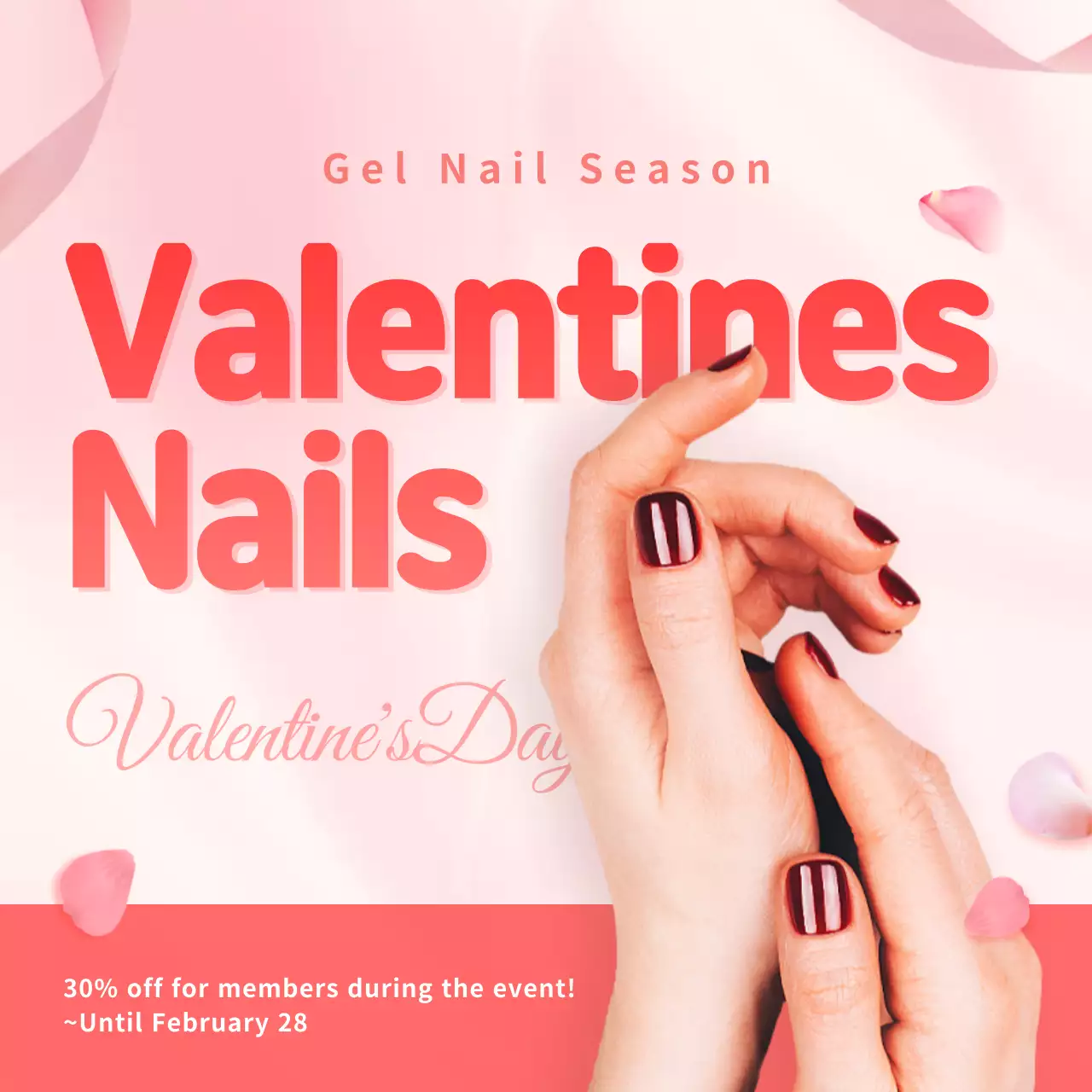 Red Trendy Nails Promotion Social Media Post