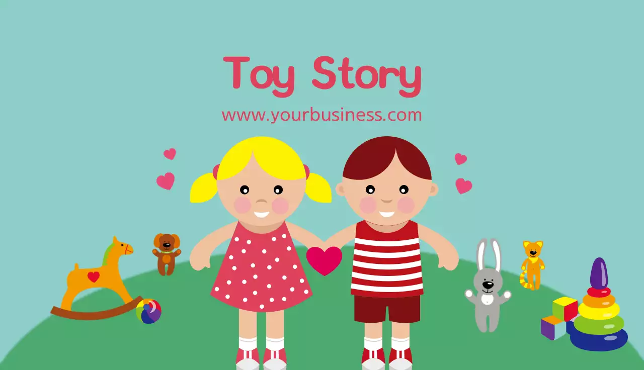 Teal Playful Toys Promotion Business Card