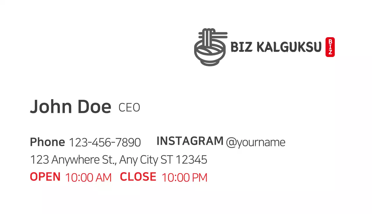 Black Minimal Restaurant Business Card