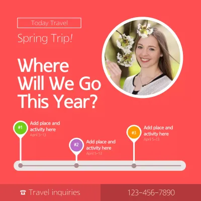 Red Modern Travel Planner Instagram Post