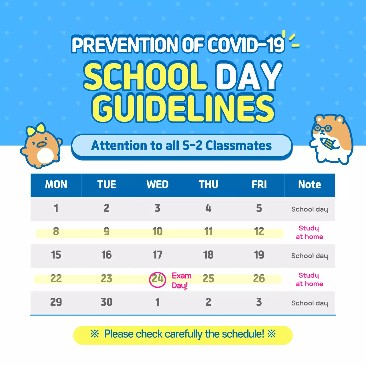 Back to school announcements