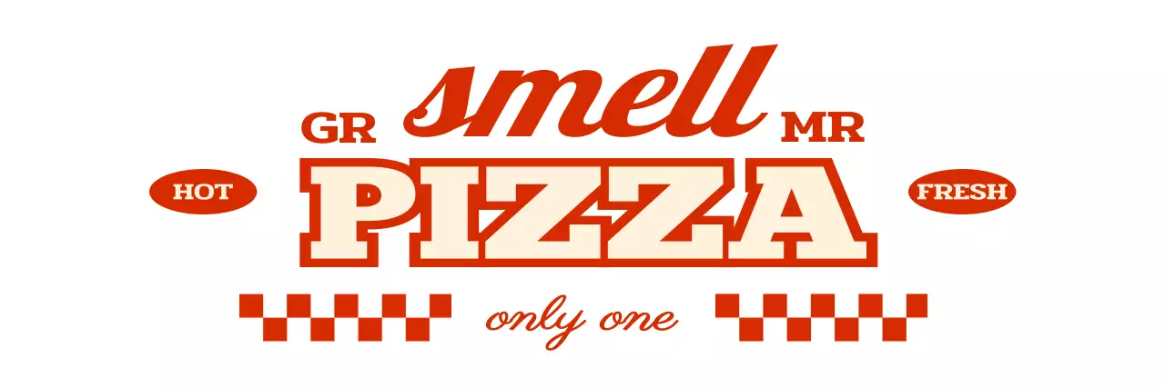 Thiết kế tạp dề một dòng với logo cửa hàng pizza phong cách cổ điển