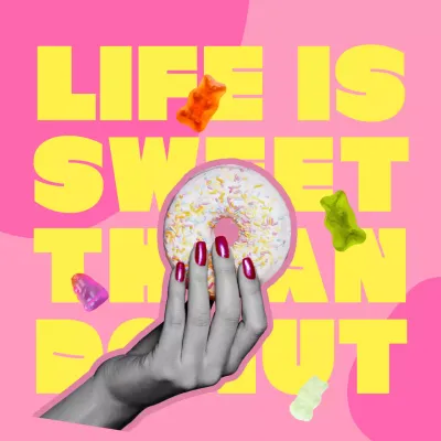 Pink Retro Dessert Advertisement Social Media Post