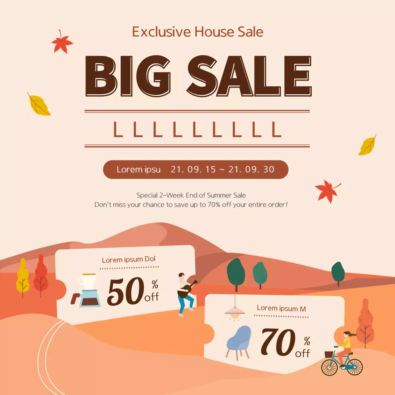 Beige Modern House Sale Promotion Banner