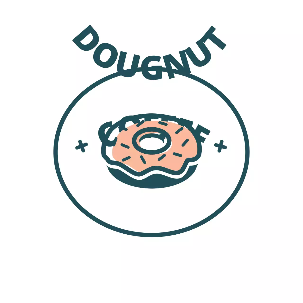 Pink Minimal Doughnut Menu Logo