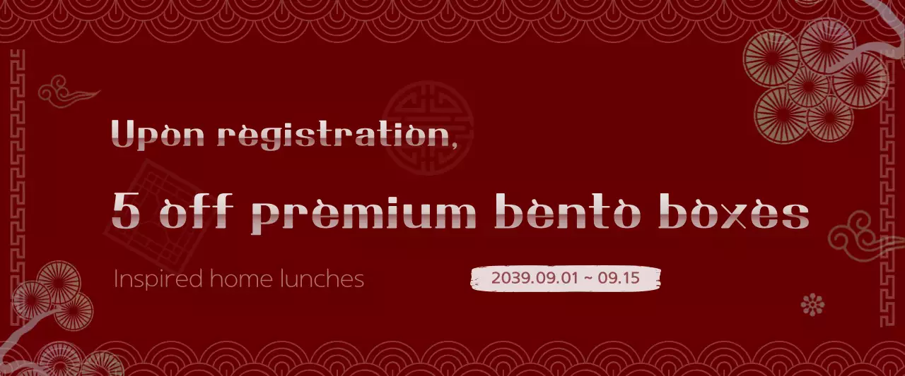 Biểu ngữ quảng cáo Bento truyền thống màu đỏ