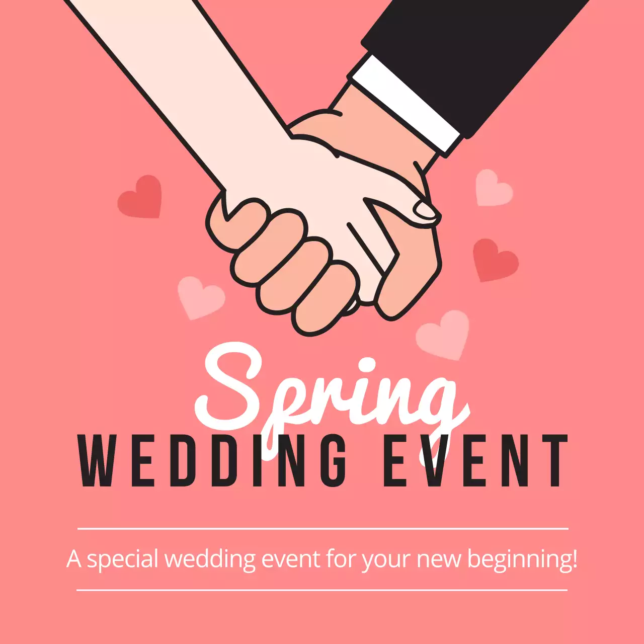 Pink Simple Wedding Invitation Instagram Post