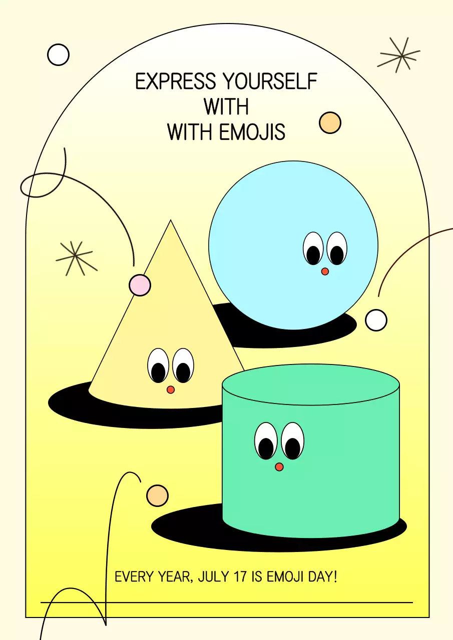 노란색과 연두색의 귀여운 세계 이모지의 날