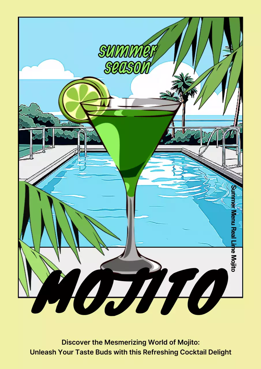 Green Tropical Cocktail Promotion Poster
