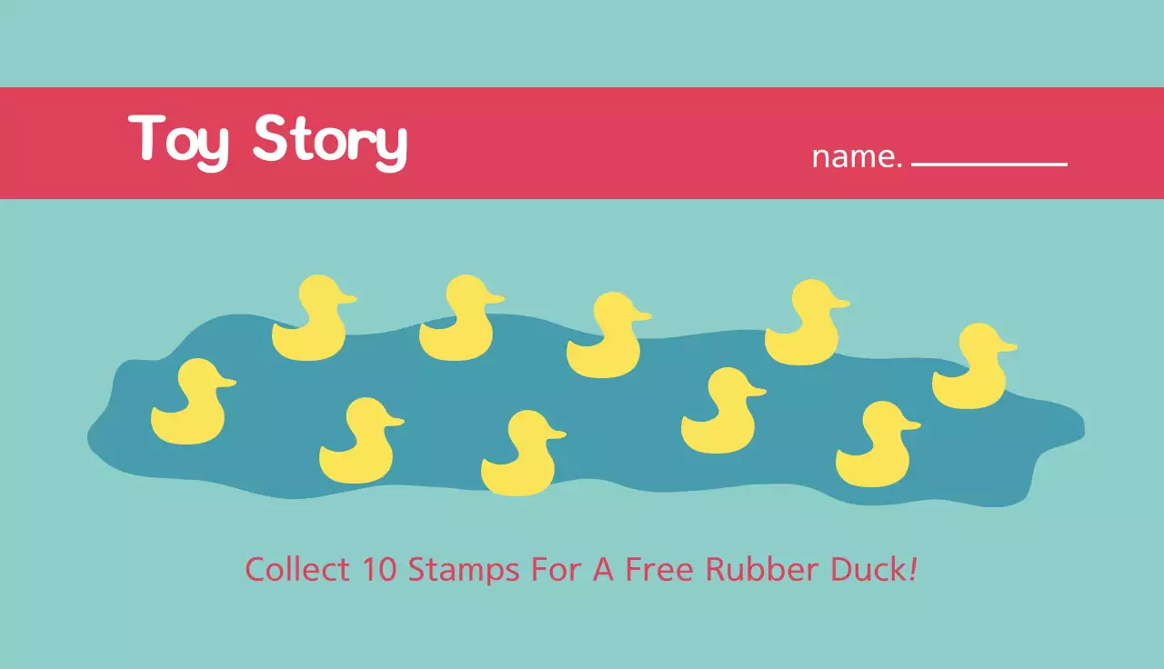 Teal Playful Toys Promotion Business Card