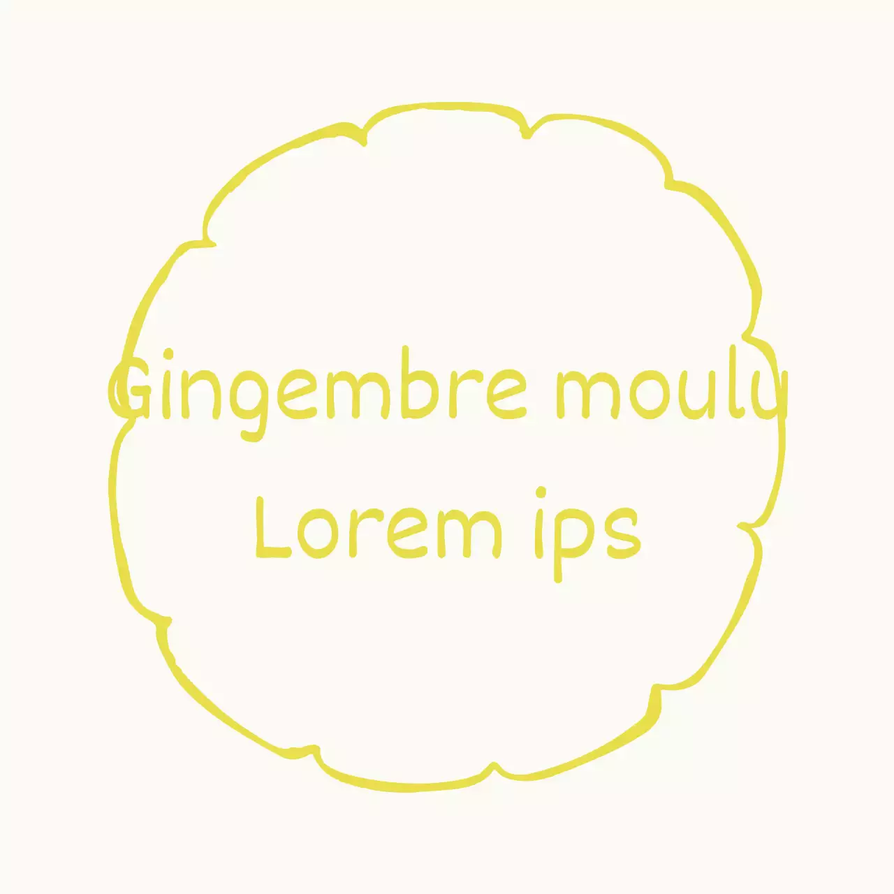 Autocollant d'étiquette jaune dessiné à la main et écrit à la main