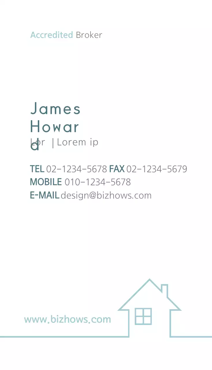 Kartu Nama Agen Properti Minimalis Biru Muda