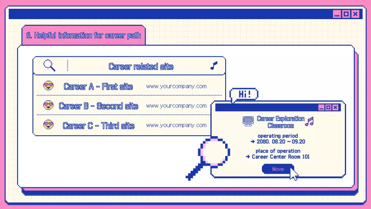 핑크 레트로 커리어 가이드 프레젠테이션
