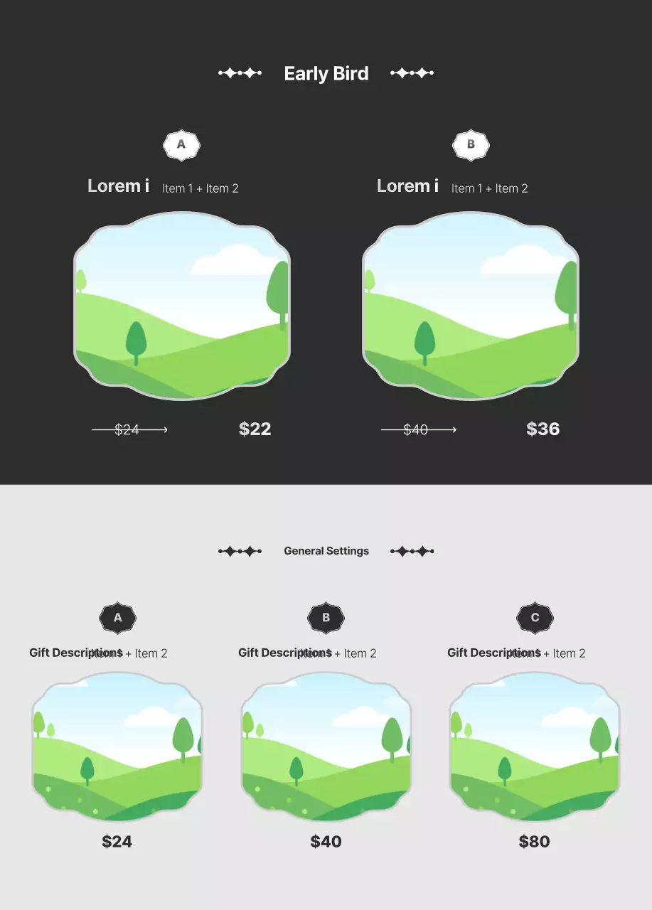 Colorful Modern Pricing Guide Banner