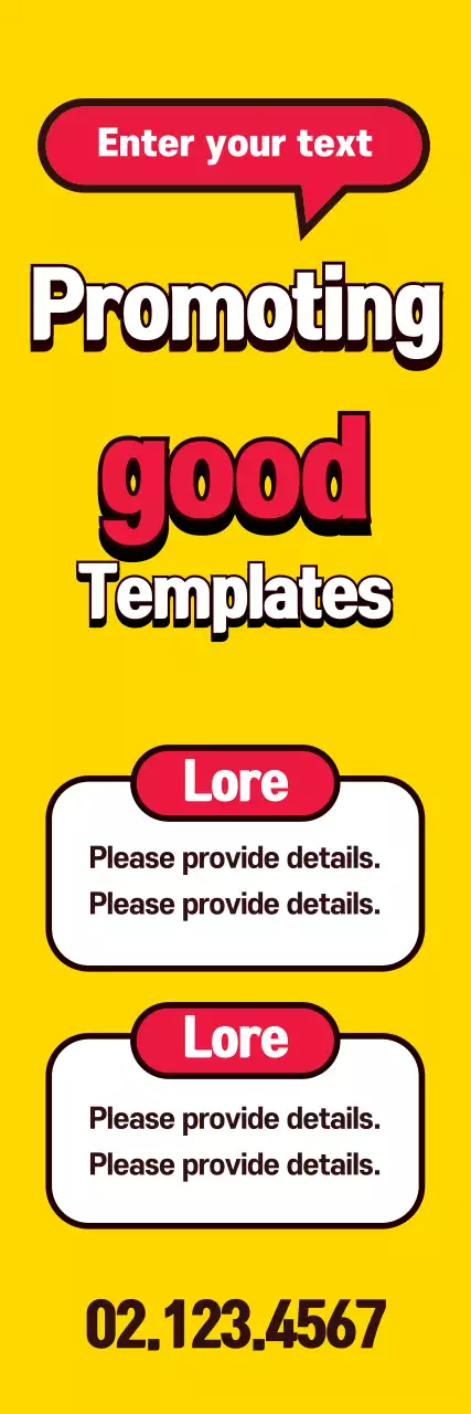 Banner de anúncio promocional amarelo em negrito