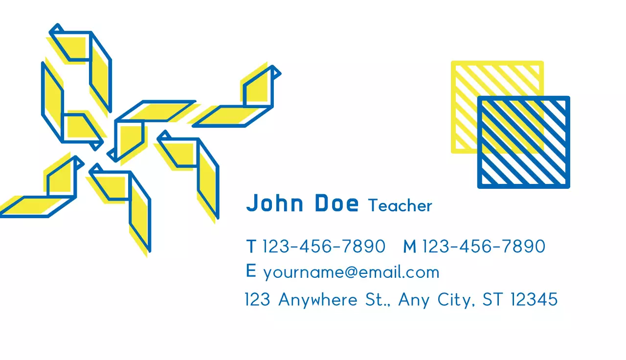 Blue Geometric Math Promotion Business Card