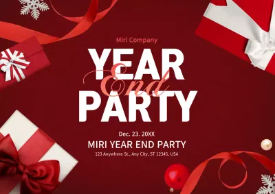 Red Elegant Party Invitation Poster