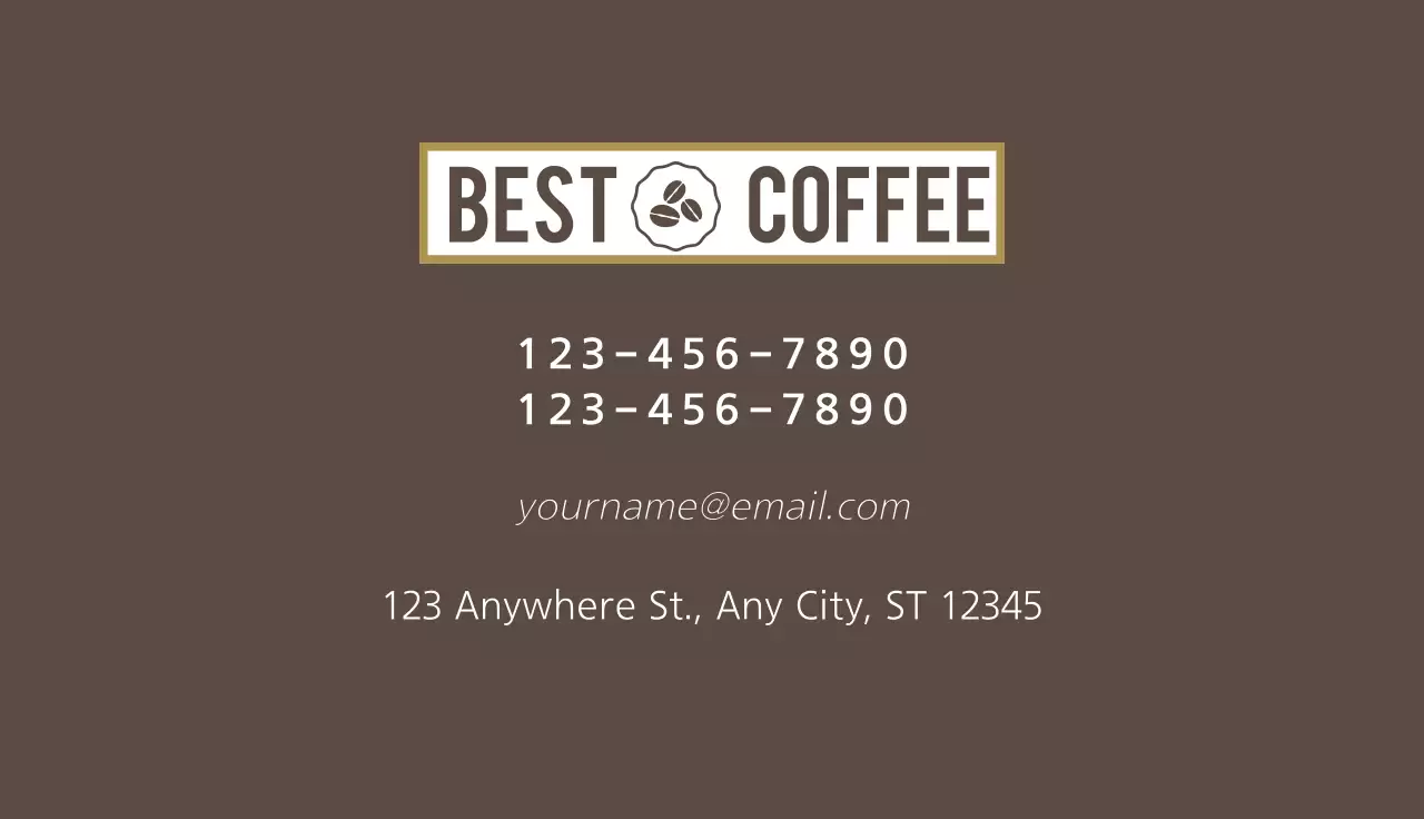 Simple Cafe Business Card Design