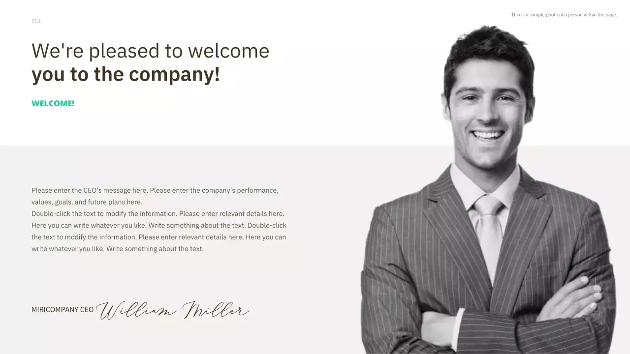 A simple, basic new hire guide with green accents