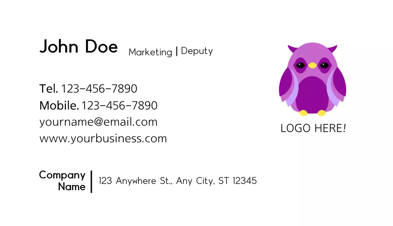 Owl personalized business cards