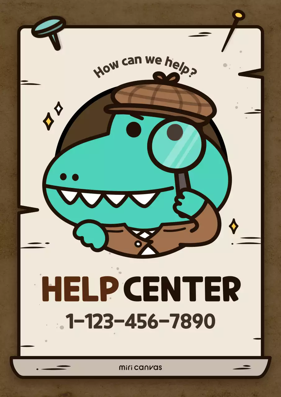 Brown Retro Help Announcement Poster