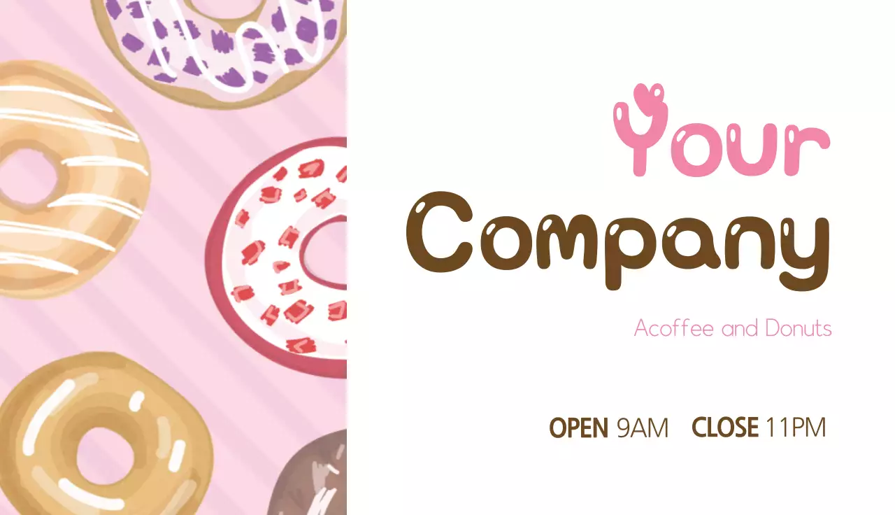 Pink Retro Donuts Promotion Business Card