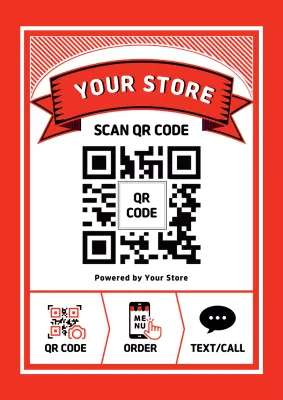 Red Simple Store Promotion Poster