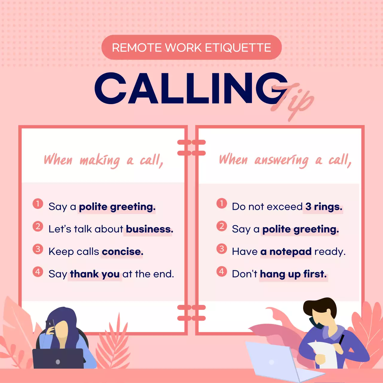 Pink Modern Remote Work Guide Instagram Carousel