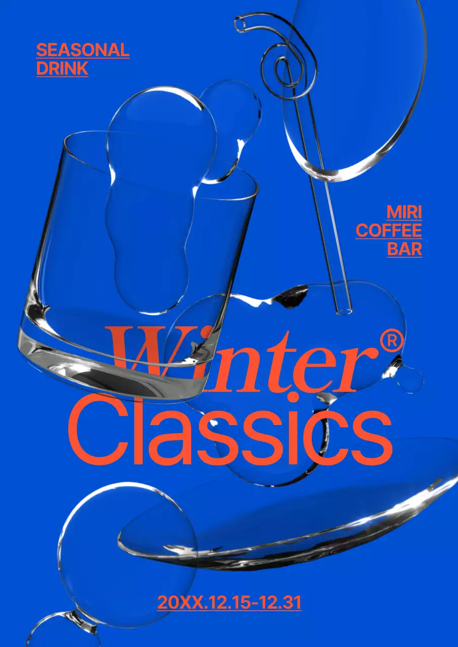 Blue Modern Drink Promotion Poster