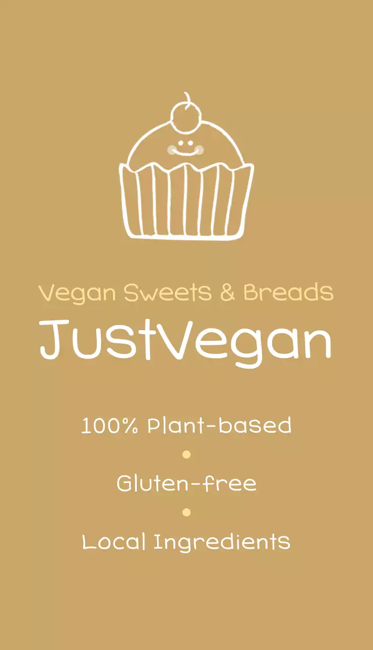 Promote a bakery with a cute white and light yellow cupcake illustration