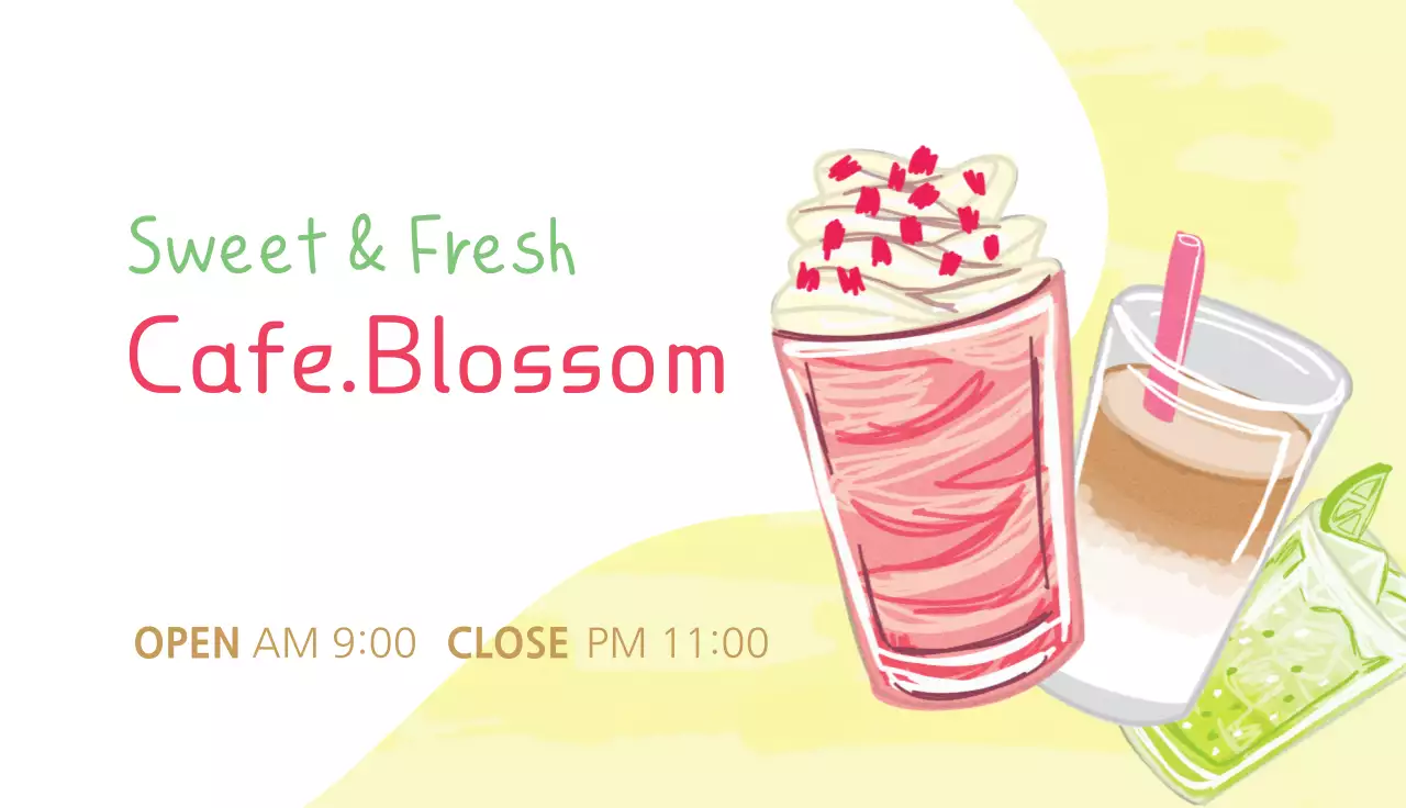 Cafe coupon business cards