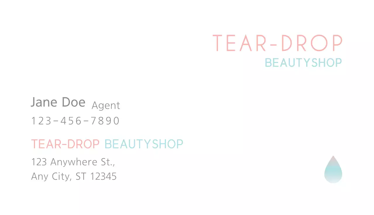 Pastel Minimalist Beauty Business Card