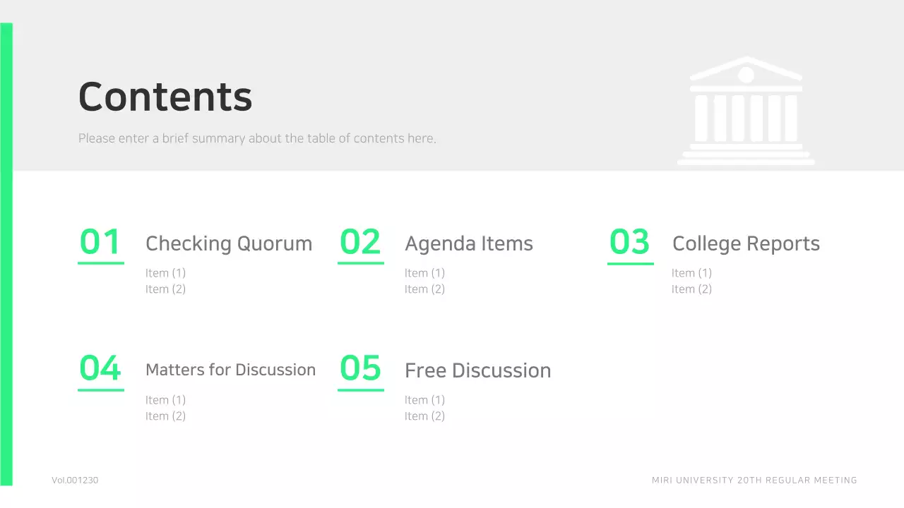 A simple, lime green student government meeting